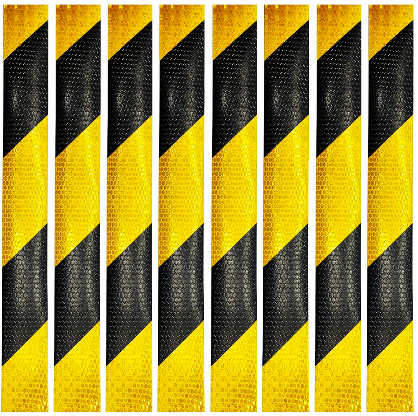 DOT Black & Yellow Reflective Strips For Shipping Compliance (Many Sizes) | For Shipping Containers & Truck Trailers