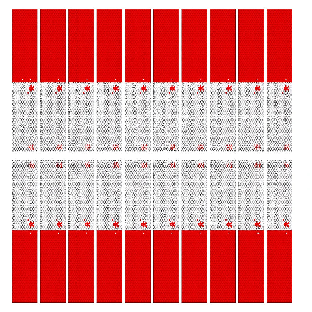 Magnetic DOT Red & White Reflective Strips For Shipping Compliance (Many Sizes) | For Shipping Containers & Truck Trailers