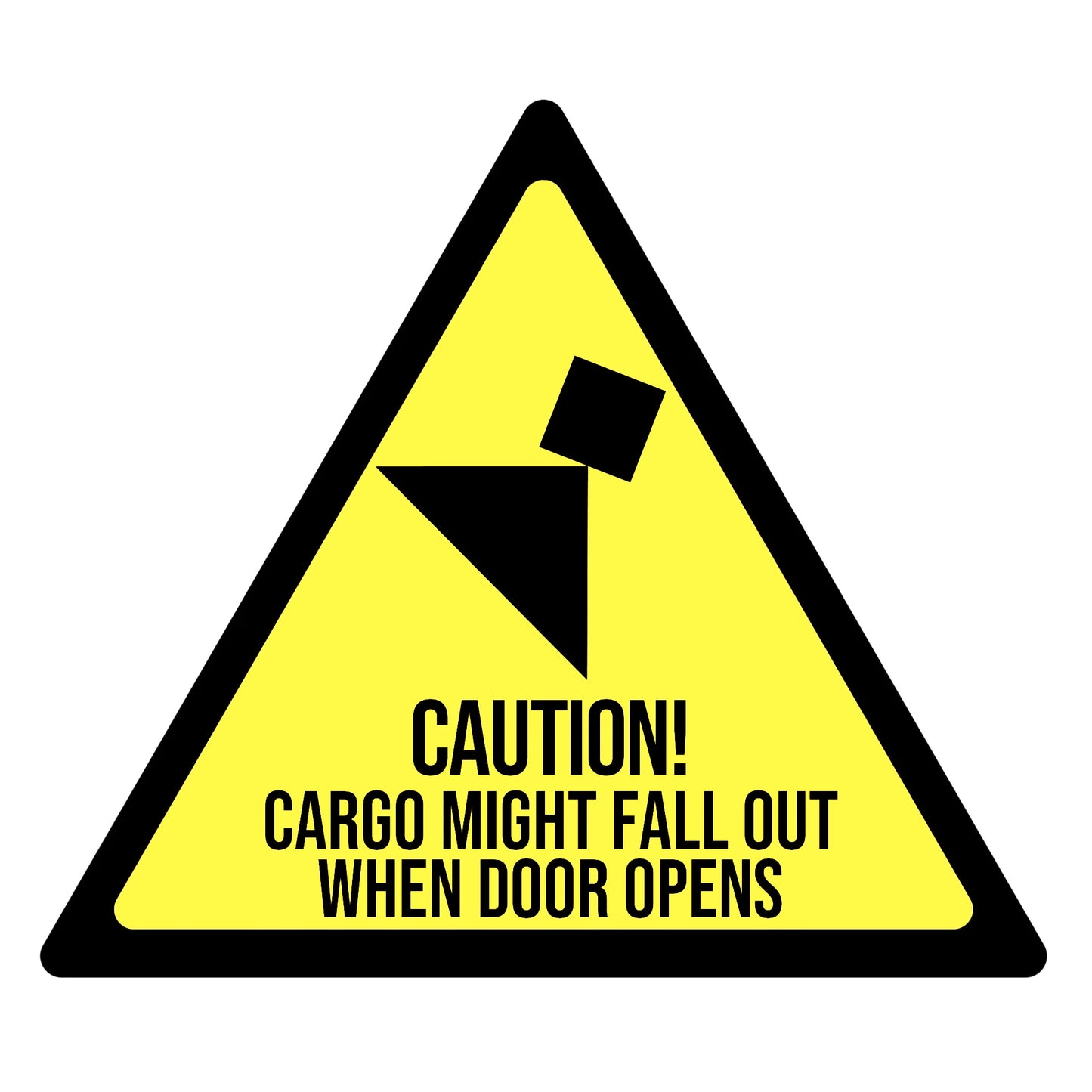 Caution! Cargo Might Fall Out When Door Opens Steel Decal Sticker Sign For Shipping Containers