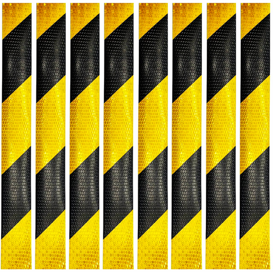 DOT Black & Yellow Reflective Strips For Shipping Compliance (Many Sizes) | For Shipping Containers & Truck Trailers