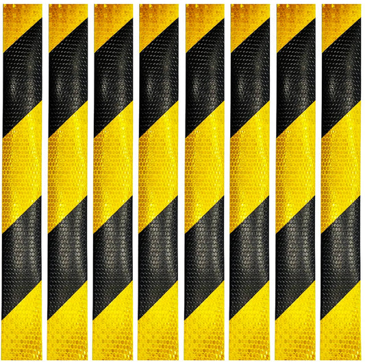 Magnetic DOT Black & Yellow Reflective Strips For Shipping Compliance (Many Sizes) | For Shipping Containers & Truck Trailers