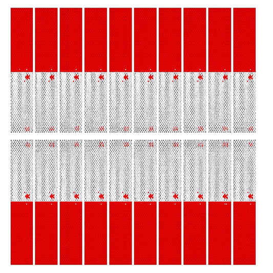 Magnetic DOT Red & White Reflective Strips For Shipping Compliance (Many Sizes) | For Shipping Containers & Truck Trailers