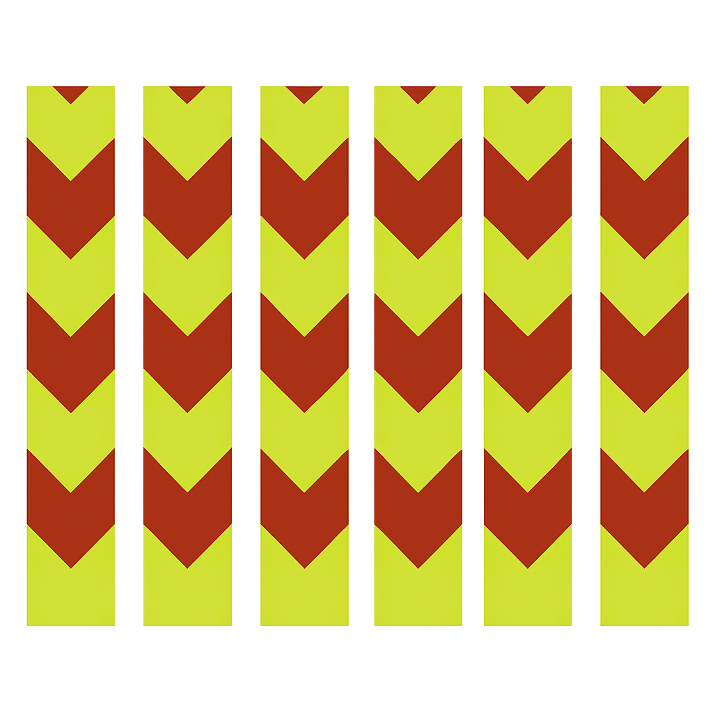 DOT Red & Yellow Reflective Strips For Shipping Compliance (Many Sizes) | For Shipping Containers & Truck Trailers