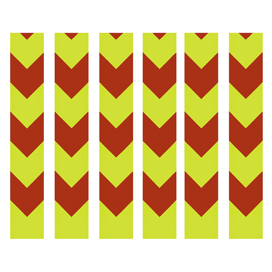 DOT Red & Yellow Reflective Strips For Shipping Compliance (Many Sizes) | For Shipping Containers & Truck Trailers