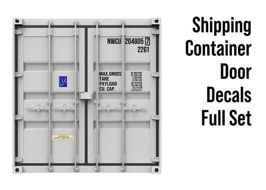 Door Shipping Container Lettering Decal Sticker Signs | Container ID Number, MAX GROSS, TARE, PAYLOAD, CUBE | Complete Door Package Set