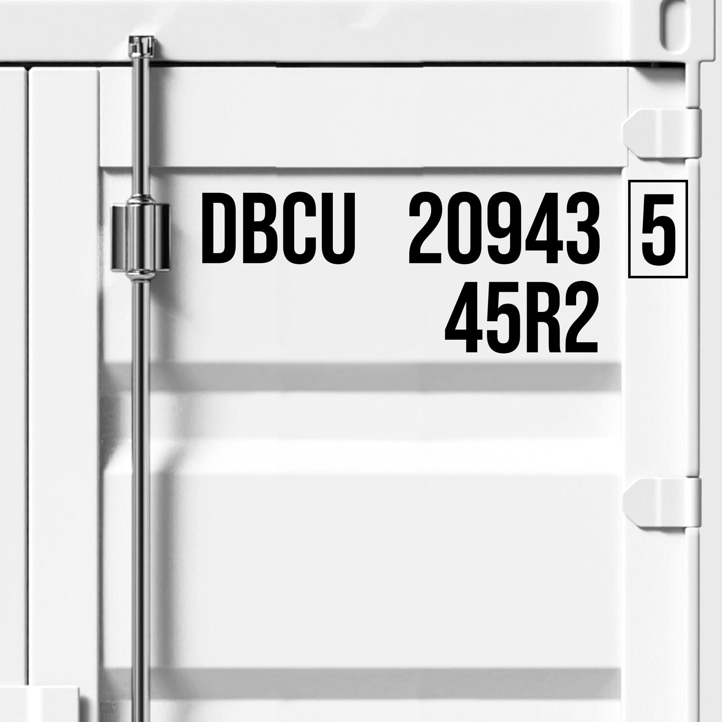 Custom Shipping Container 2-Line Number Decal Sticker Lettering (2-Pack)