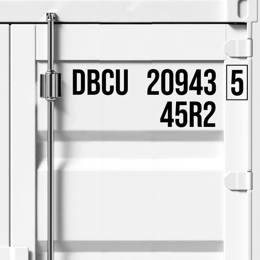 Custom Shipping Container 2-Line Number Decal Sticker Lettering (2-Pack)