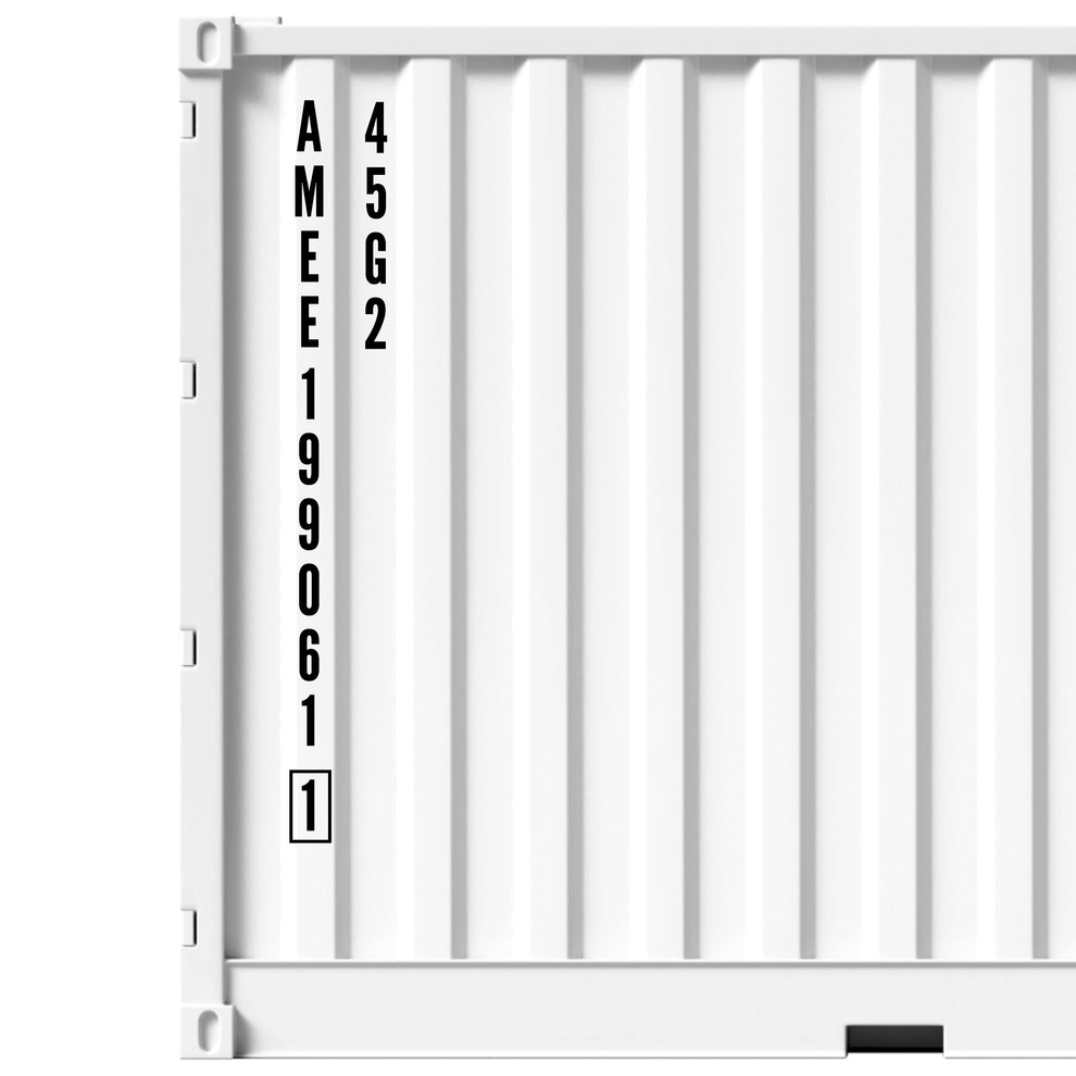 Custom Shipping Container Vertical 2-Line Number Decal Sticker Letteri ...