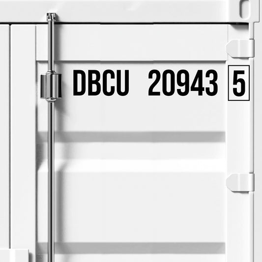 Custom Shipping Container Number Decal Sticker Lettering (2-Pack)